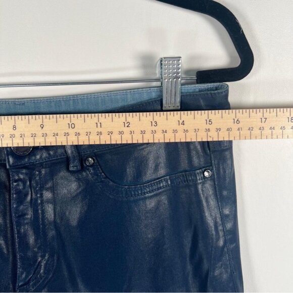 NWT ELIE TAHARI Faux Leather‎ AZELLA JEAN LOW RISE SKINNY LEG BLUE LT Sz 30 - Picture 7 of 10